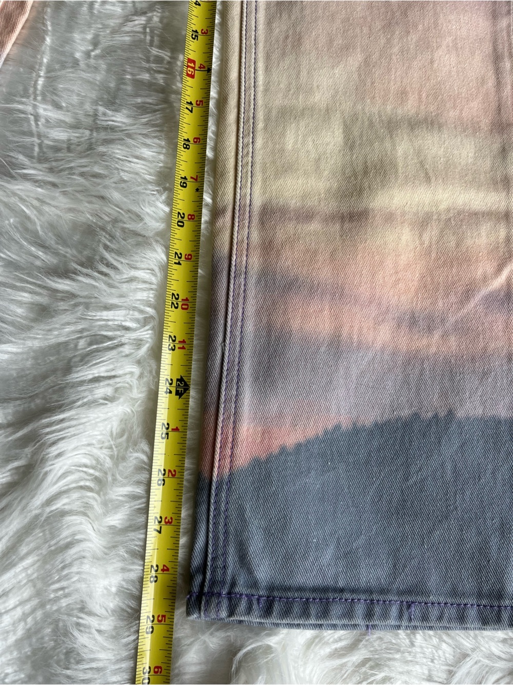 🆕 BDG URBAN OUTFITTERS JEANS 28 COWBOY JEAN SCENIC SUNSET OMBRE PASTELS SEAGULLS - Picture 11 of 12